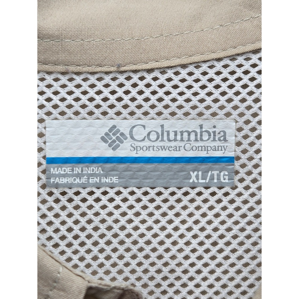 Columbia Sportswear Company Mens Fishing Shirt‎ XLBeige Short Sleeve Vented PFG - Picture 4 of 7